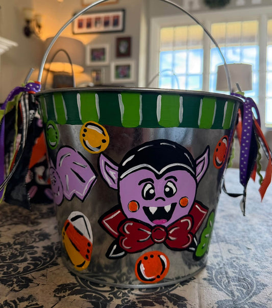 Custom Painted Halloween Treat Bucket