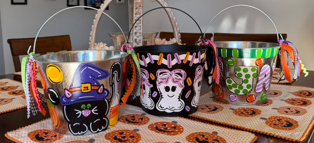Custom Painted Halloween Treat Bucket