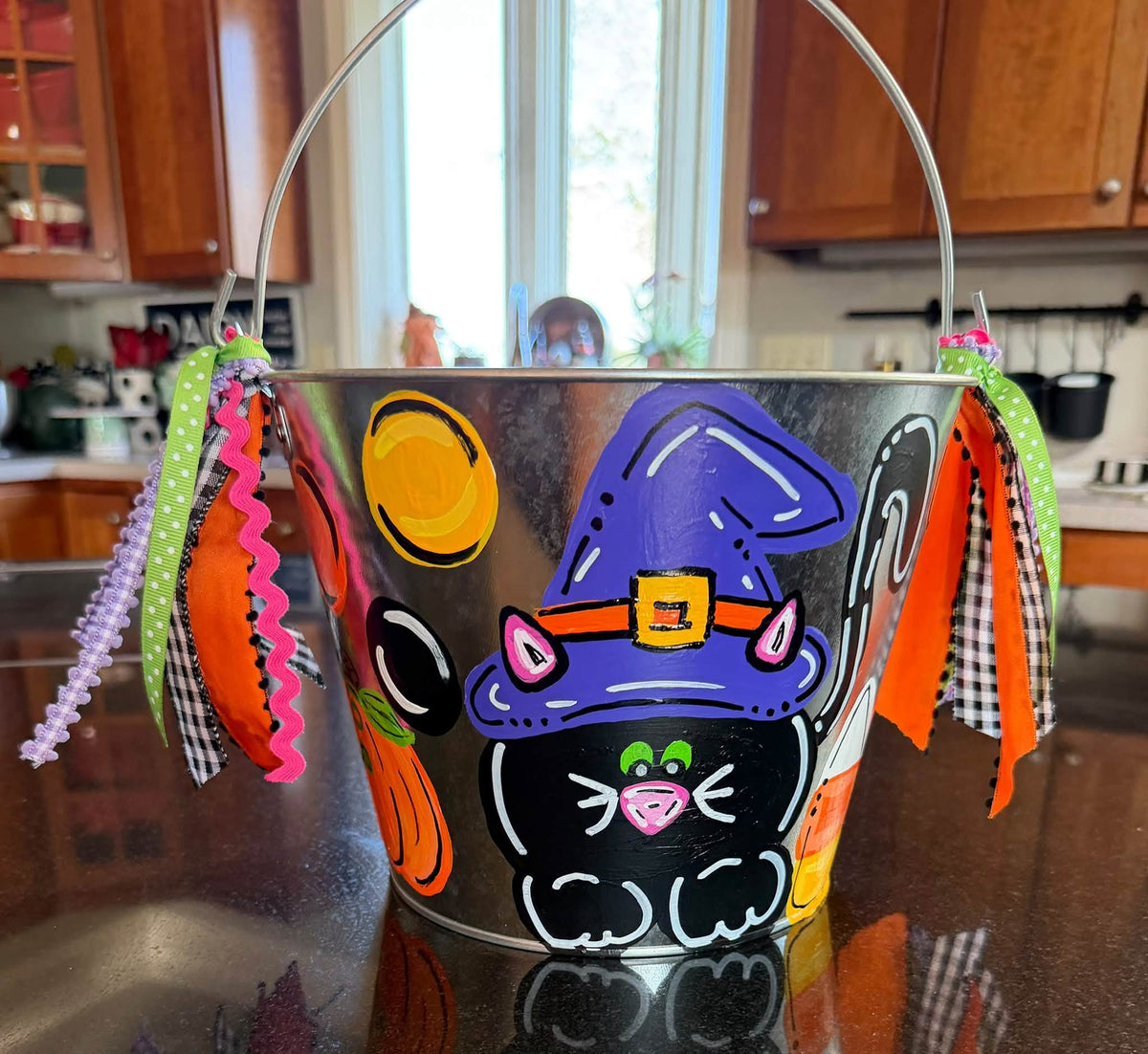 Custom Painted Halloween Treat Bucket